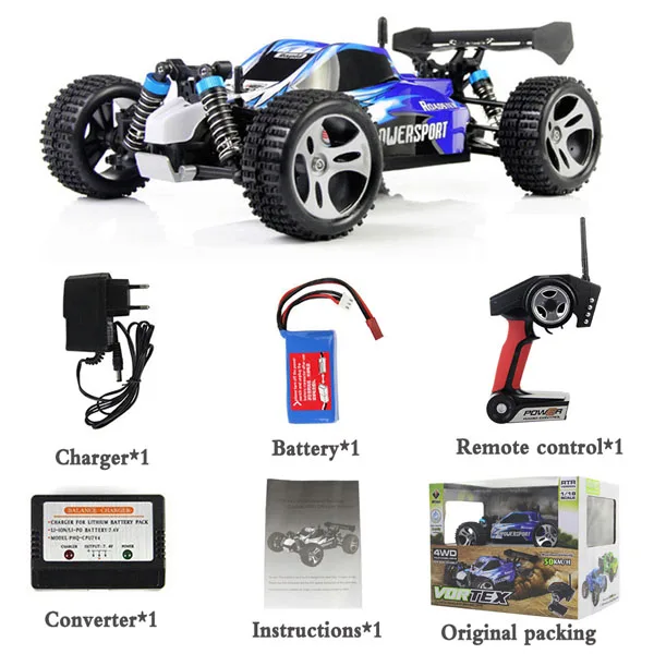 Wltoys 2,4 GHz 4WD RC гоночный автомобиль с дистанционным управлением электрическая игрушка viechle машина высокая скорость 45 км/ч Подарочные игрушки для мальчика - Цвет: with color box