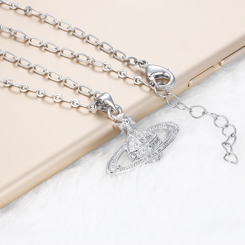 HOMOD Fashion Jewelry Unisex Saturn Necklace Cool Space Lovers