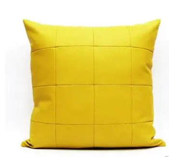 

New yellow modern designer model home living room sofa bed yellow yellow PU leather pillowcase