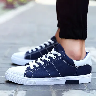 Новая Вулканизированная обувь Мужская классика на холсте кроссовки для отдыха стиль темно-синий Осенняя обувь для мужчин Tenis Masculino Adulto - Цвет: Blue