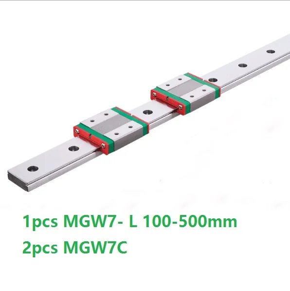 

1pcs Original HIWIN linear guide/rail MGW7 -L 100mm/200mm/300mm/400mm/500mm + 2pcs MGW7C Mini blocks for 7mm Miniature CNC parts