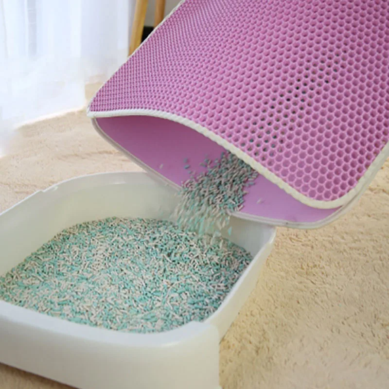 

Pet Cat Litter Mat EVA Double-Layer Cat Litter Trapper Mats with Waterproof Bottom Layer non-slip pet litter Cat Bed mat