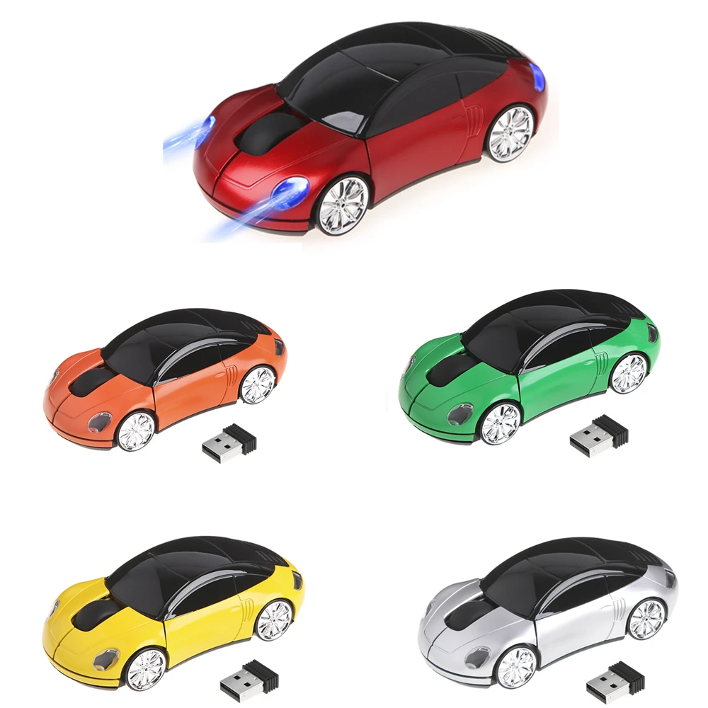 

2.4GHZ 1600DPI Wireless Mouse USB Receiver Light LED Car Shape Optical Mouse Mice for Computer Laptop C26