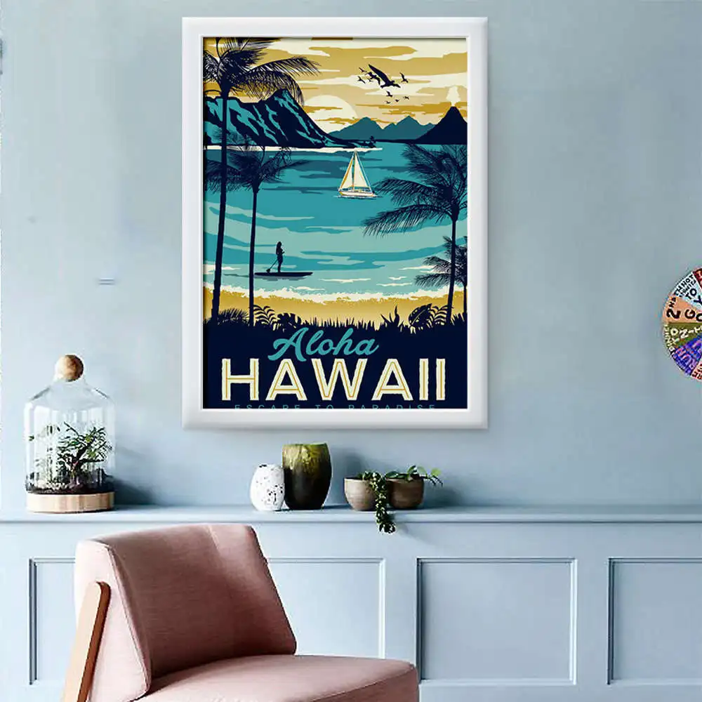 NICOLESHENTING-Aruba-Hawaii-Sea-Beach-Vintage-Minimalist-Art-Canvas-Painting-Landscape-Picture-Print-Modern-Home-Room (3)