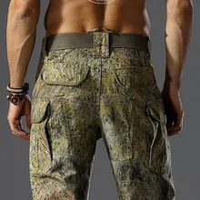 Луг местности ripstop тактические Для Мужчин's Брюки для девочек Охота Bionic CAMO боевой Брюки для девочек производительность Брюки для девочек