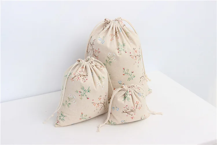 ETya многоразовая сумка для покупок из эко-хлопка на шнурке с цветочным принтом для женщин и мужчин, сумка для покупок, сумки для хранения, подарочная сумка