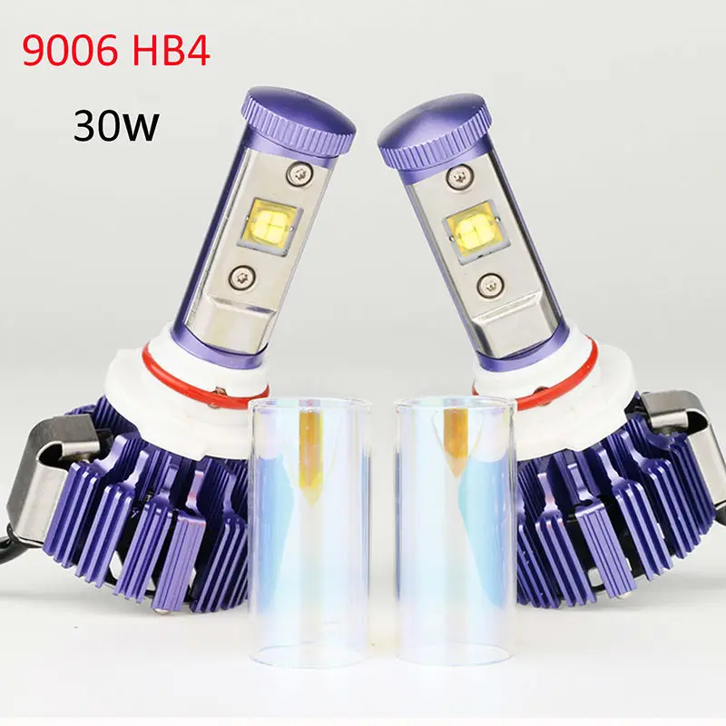 9006 LED Headlight HB4 Pair Plug&Play Car Conversion Kit with Cree chip High Low Beam Auto Headlamp 30W 6000K 7200LM 12V one set 9004 cree led headlight conversion kit high low beam hb2 auto car moto car styling led headlamp driving lamp bulbs white