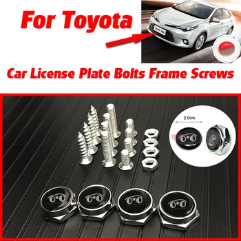 

Bolts Car License Plate Frames Cap Sticker Decals Auto accessories For Toyota Camry Crown RAV4 Corolla Prado Prius COROLLA AVENS