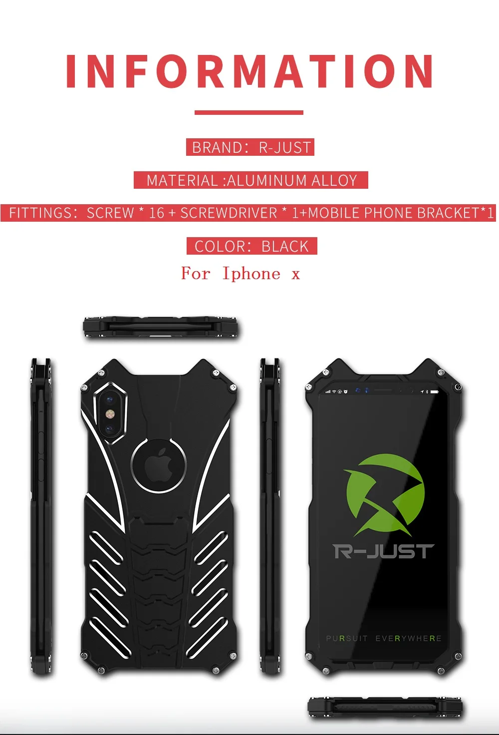 Case do Telefone para Apple Liga de Alumínio Capa para Iphone R-apenas Iphone Capa Armadura Metal Capinhas Coque xs Max xr Cases x 10 3 High Quality Telefonia e Comunicação