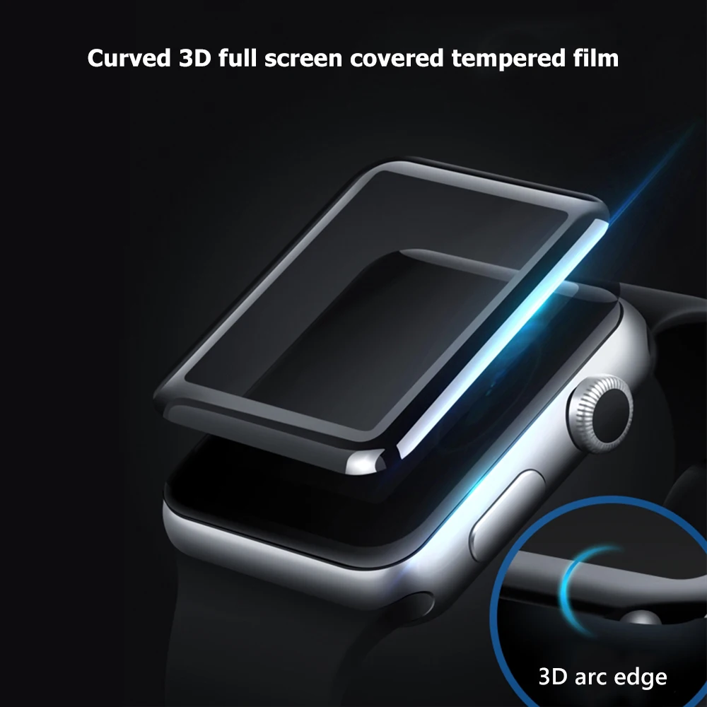 2pcs 3D Curved Tempered Glass For Apple Watch 44mm 40mm 38mm 42mm 9H Full Cover Screen Protector 