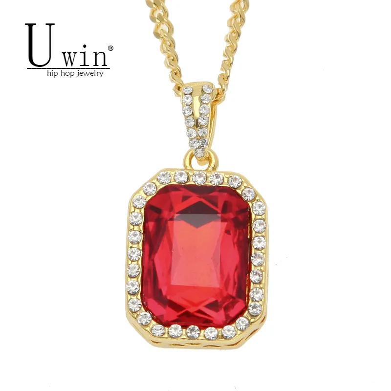 Подвеска UWIN для мужчин и женщин в стиле хип хоп модное золотое ожерелье со