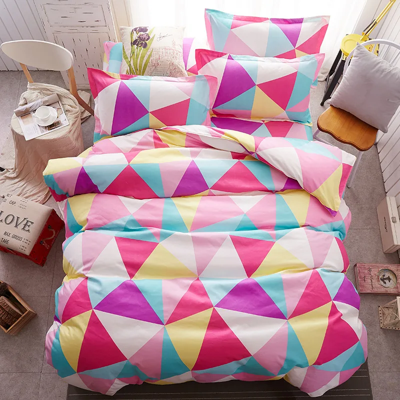 Geometric Bedding Set Colorful Duvet Cover Set 13size Bedclothes Active