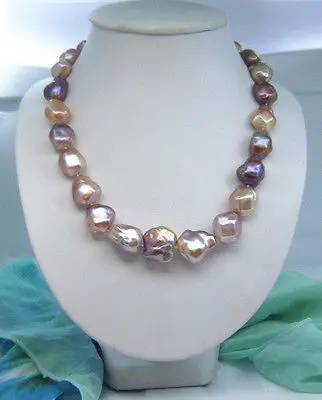 

Jew3118 BAROQUE MULTICOLOR SOUTH SEA PEARL NECKLACE NEW