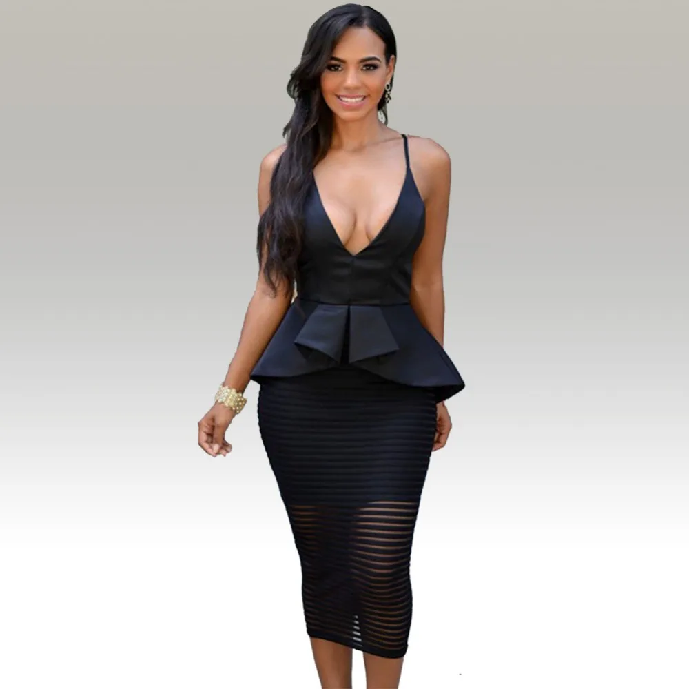 new arrival 2016 fashion sexy deep v neck summer dress cleavage plus size cleavage
