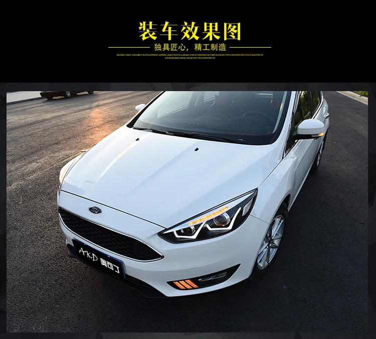 АКД стайлинга автомобилей фара для Ford светодиодная фара для Focus- Новинка фокус 4 светодиодный DRL H7 D2H HID вариант Ангел глаз Bi Xenon луч