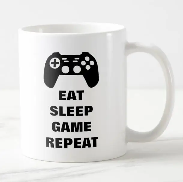 

Geek Funny Eat Sleep Game Repeat Video Game Controller Gaming Coffee Mug Tea Cup for Gamer Novelty Boyfriend Daddy Birthday Gift