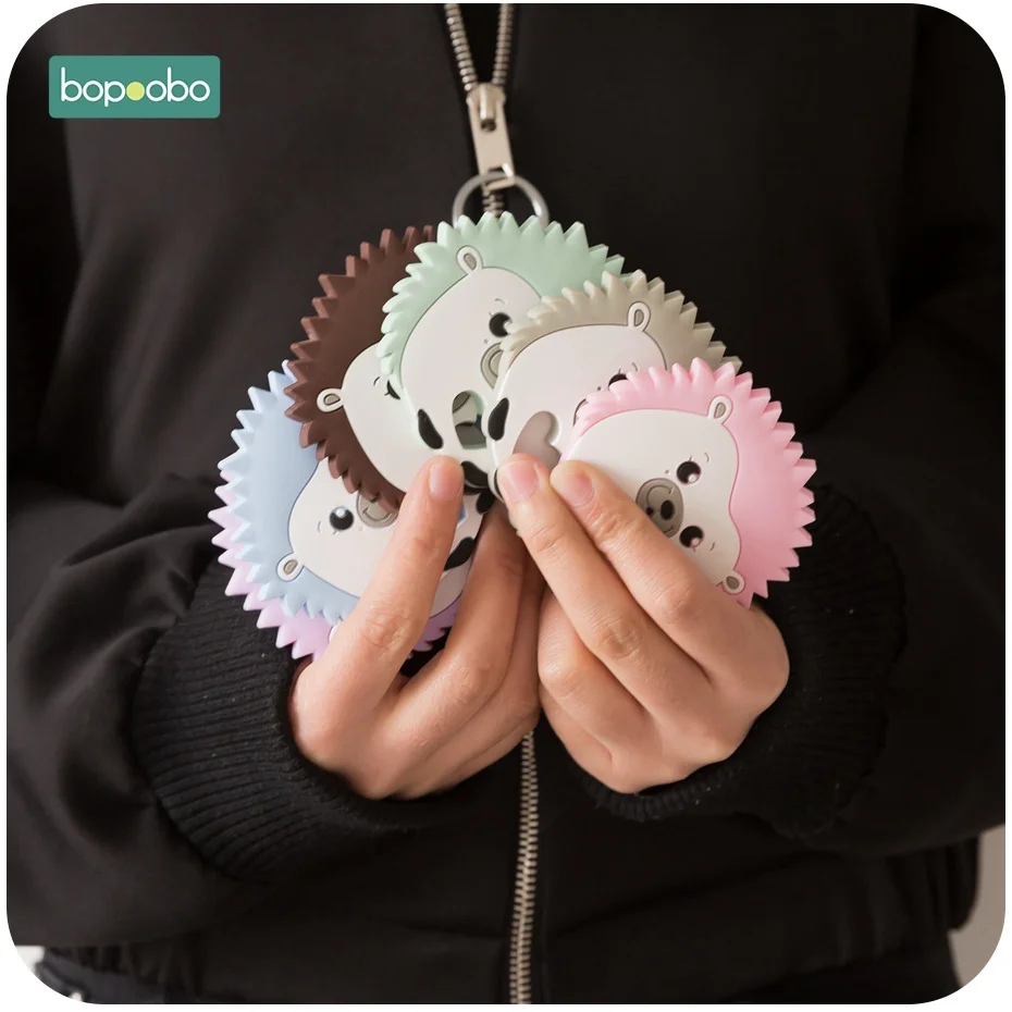 

Bopoobo 10PC Multi-colored Hedgehog Shape Silicone Teether Baby Dental Care Food Grade Silicone Teether Baby Silicone Accessory