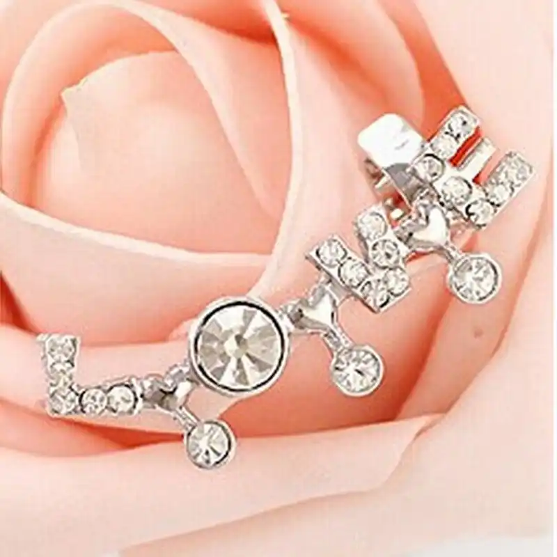 Модные женские серьги манжеты с надписью Love для левого уха ED120|clip on earrings|earrings