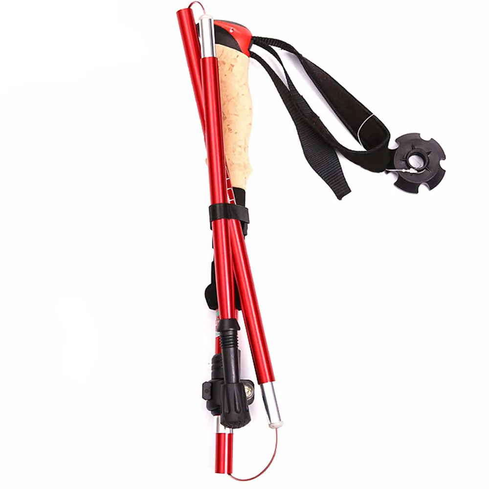 

3 Sections Foldable Trekking Poles Aluminium Alloy Folding Trail Running Hiking Canes Pole Walking Running Stick