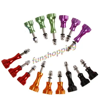 

5 Colors Aluminum Thumbscrew Set for Gopro Hero5, 4, 3+, 3, 2, 1 Aluminum Thumb Screw Bolts 2 Short and 1 Long (15 pcs / pack)