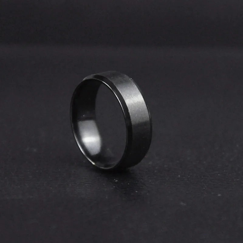 

Black Stainless Steel Men Ring Jewelry LR4144