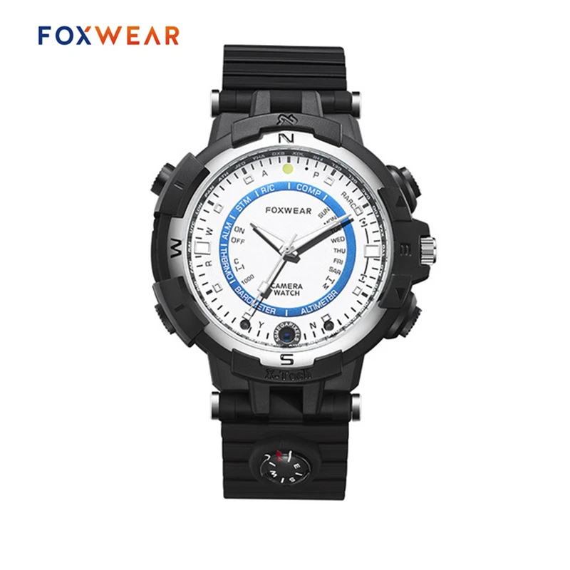 Foxwear fox8 вождения Спорт Смарт Камера часы с подсветкой Компасы 720 P HD Автомобильный