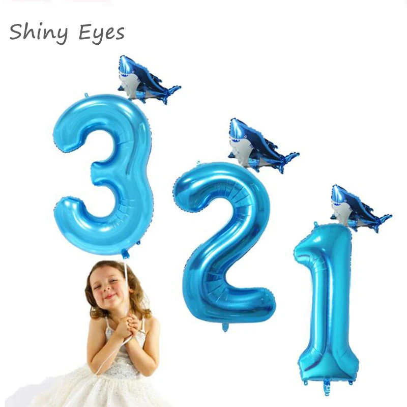 

Shiny Eyes Baby Shark 1st Birthday Party Theme Foil Balloons 3d Baby Shark 1 2 3 4 5 6 7 8 9 Birthday Party Decorations Supplies
