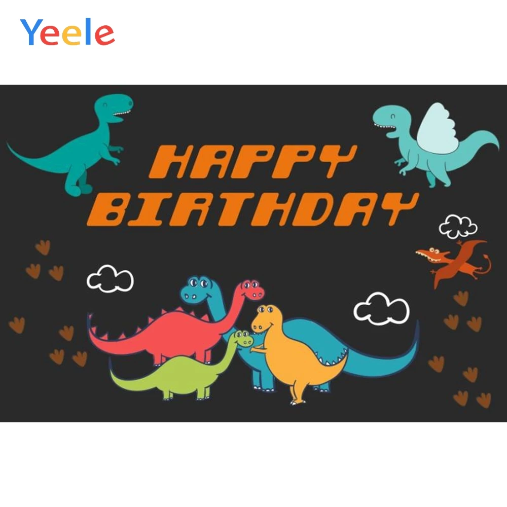 

Yeele Colorful Dinosaur Baby Birthday Party Portrait Photography Backgrounds Customized Photographic Backdrops For Photo Studio