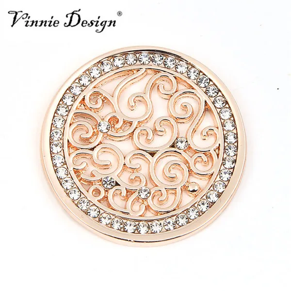 

Vinnie Design Jewelry 33mm Vintage Curls Coin Disc fit for 35mm Frame Pendant Necklace