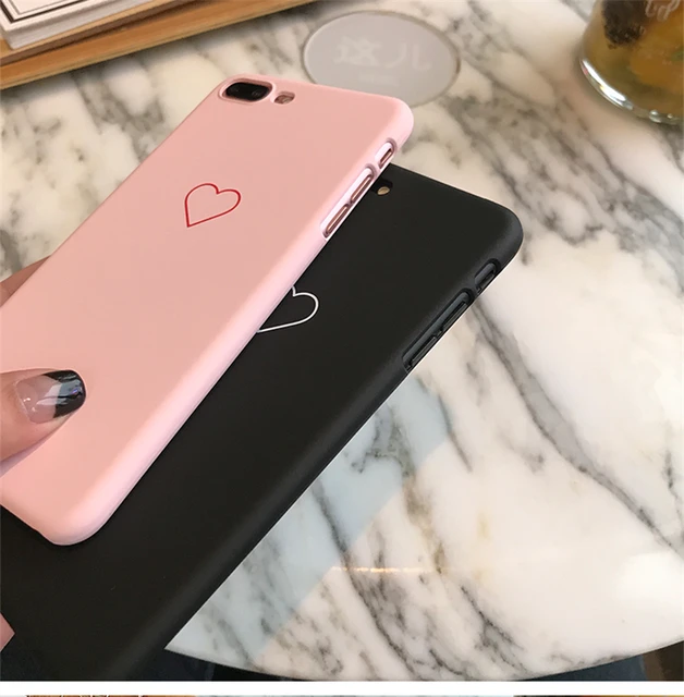 Cute Love Heart Print Back Cover For iPhone X 7 6 6S Plus 5 5S SE Phone Case Hard PC Cases Coque For iPhone 8 8 Plus