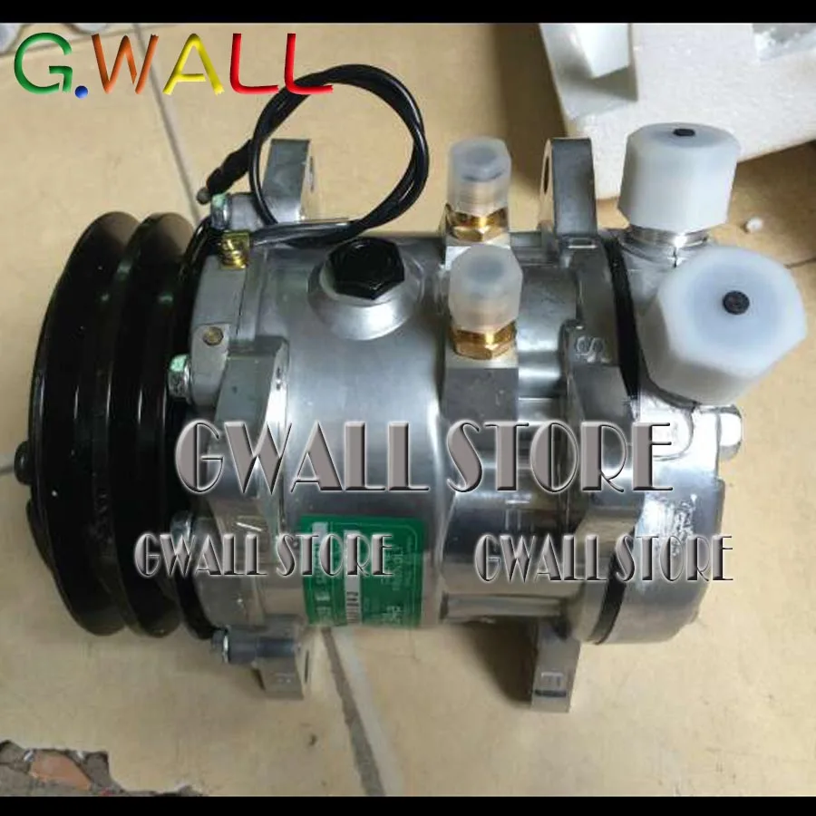 

For New Air Conditioner Compressor 5H09 12V 24V AA Belt Pulley Tractor Excavator Heavy Duty Truck Pickup Universal