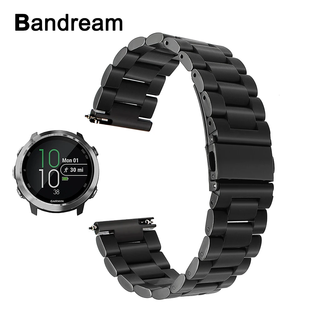 Ремешок для часов 20 мм из нержавеющей стали металлический ремешок Garmin Forerunner 645 / 245