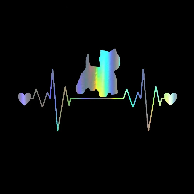 

Car Sticker 3D 20.3*10.6cm Westie Dog Heartbeat Lifeline Auto Sticker On Car Funny Stickers and Decals Vinyl Car Styling JDM