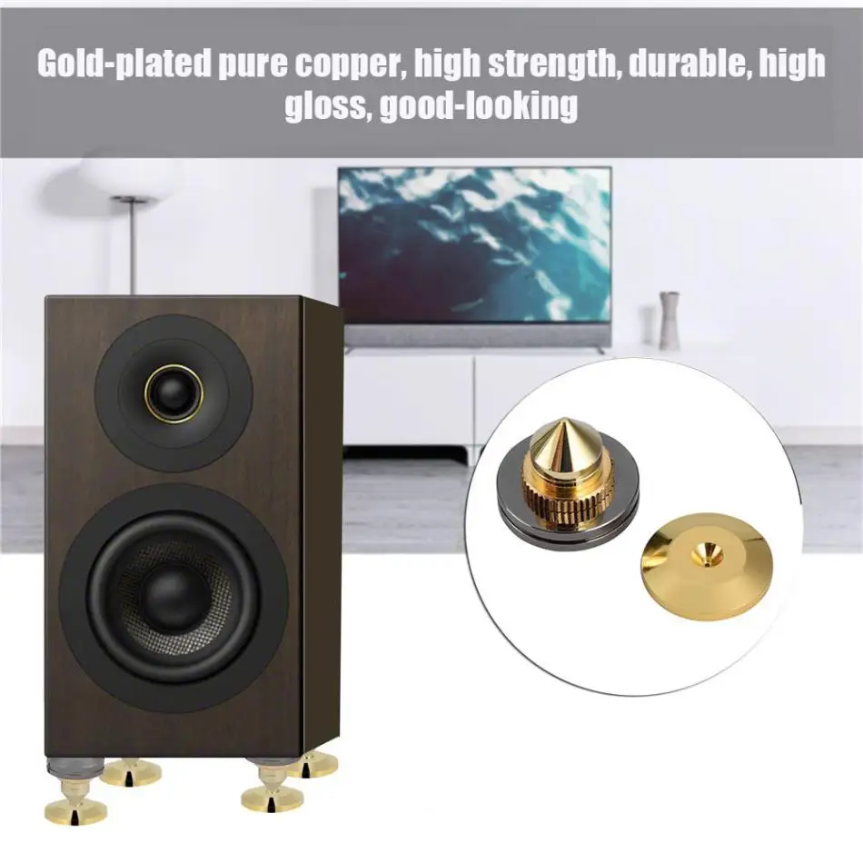 

4 Pcs Speaker Isolation Spikes Stand Feet HiFi Speaker AMP CD Cone Base Pads 28x25mm