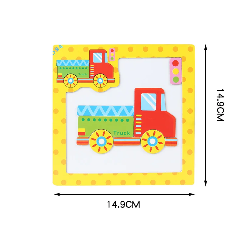 Children 3D Magnetic Puzzle Jigsaw Wooden Toys Cartoon Animals Traffic Puzzles Tangram Kids Educational Toy for Children