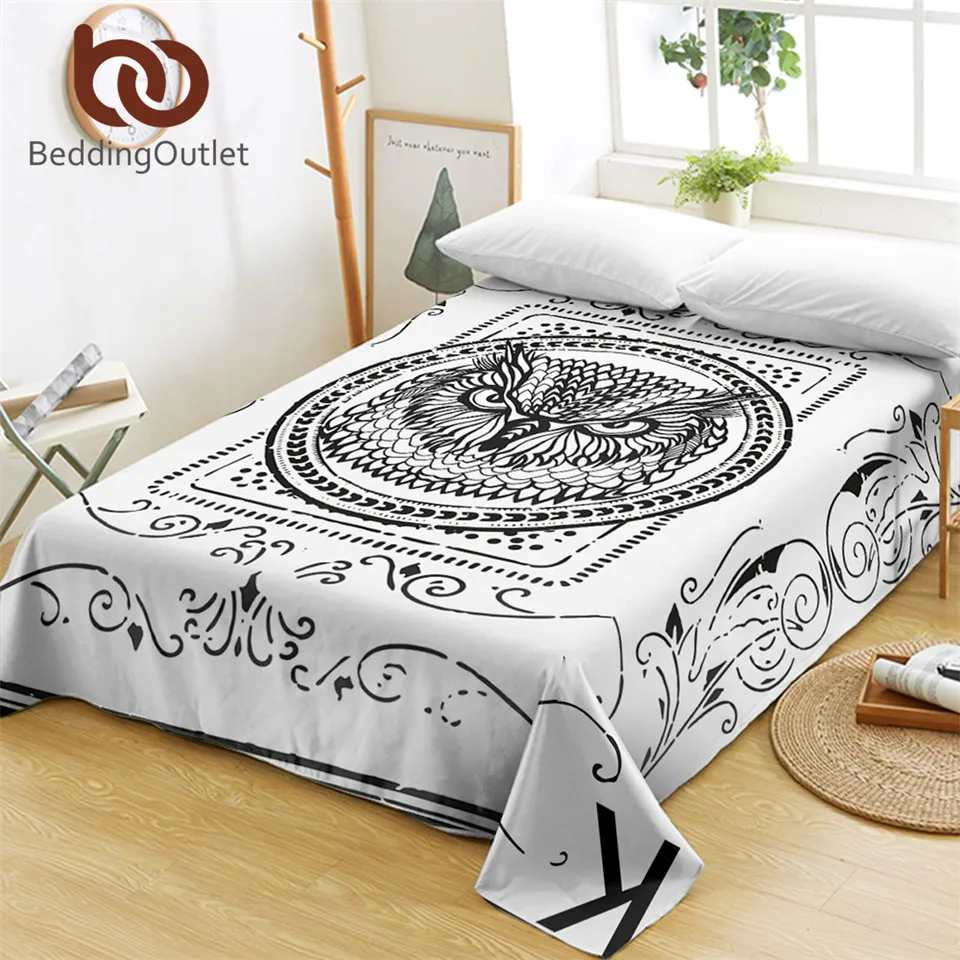 Постельное белье BeddingOutlet с изображением совы простыня рисунком животных и карт