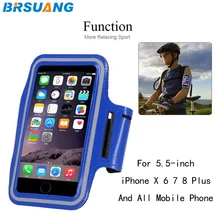 50 шт./лот BRSUANG 5,5 дюймов Running кожаный браслет Спорт Регулируемый Водонепроницаемый Тренажерный зал Телефон Brassard для iPhone X 6 7 8 плюс и т. д