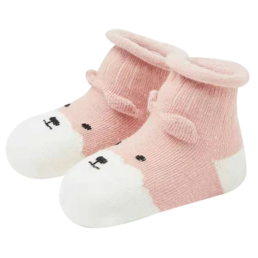 

Autumn Winter Baby Boys Girls Socks Toddler Kids Infant Cartoon Animals Anti-Slip Knitted Warm Socks #