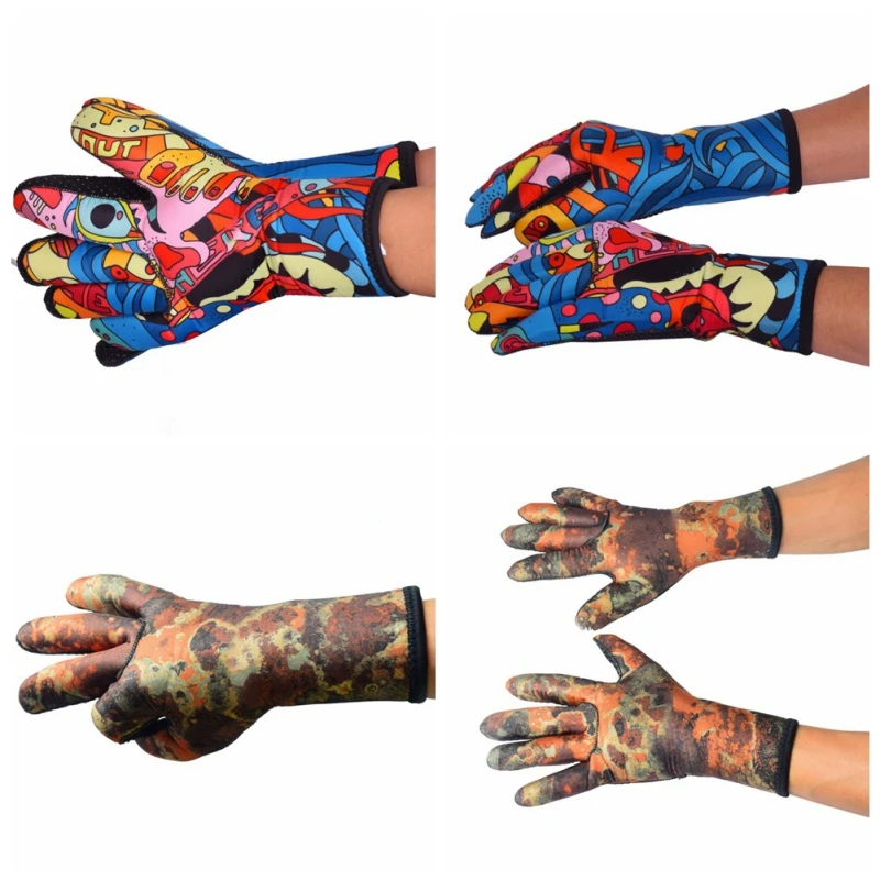 Спорт Дайвинг перчатки противоскольжения холодной теплая дайвинг перчатки оборудование для дайвинга многоцветные Утепленная одежда