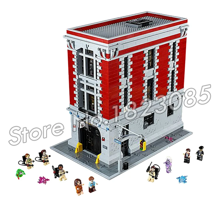 Preise 4695 stücke Ghostbusters Feuerwache Hauptsitz Große Haus Feuer Station Modell Gebäude Kits Blöcke Kinder Spielzeug Kompatibel mit Lego