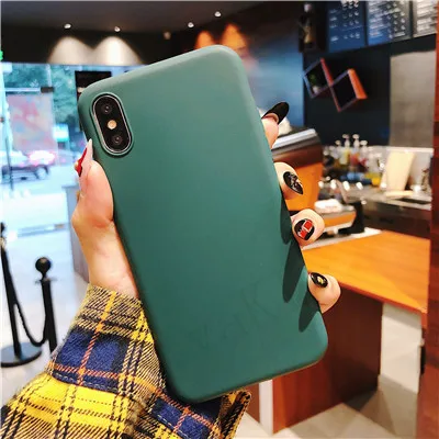 Luxury Thin Soft Color Phone Case For Iphone 7 8 6 6s Plus 5s Se Silicone Back  Capa For Iphone X Xs 11 Pro Max Xr 12 13 Cover green