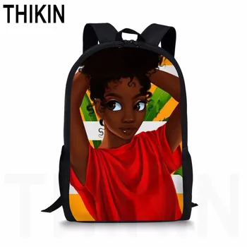 

THIKIN School Bags for Girls Art African Black Girl Print Tradition Primary Schoolbag Kids South Backpack Bookbag Offer Dropping