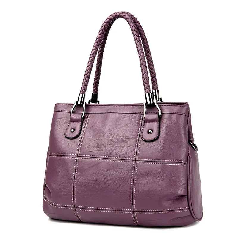 

2018 New Fashion Lady Handbag Lady Leather Tote Black Leather Tote Bolsas femininas Shoulder Bag