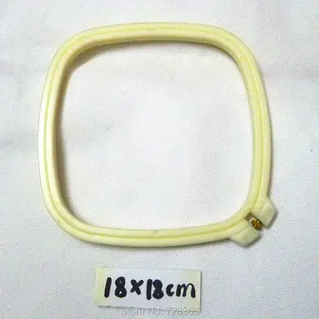 

1pc 18*18cm Square Embroidery Hoop Plastic Small Hoops Adjustable Cross Stitch Frame Machine Accessories Chinese Sewing Tool