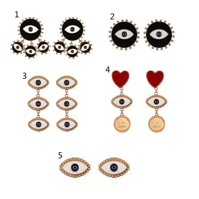 

Enamel Evil Eye Big Drop Statement Earrings For Women Girls Fashion Jewelry
