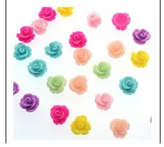400pcs- Teeny Tiny Mixed Color Rose Cabochons, Rose Shaped Flatback Cabochons 10mm pastel color