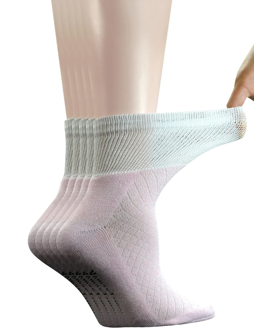 5 Pairs Women's Bamboo Quarter Breathable Diabetic Socks with Seamless ...