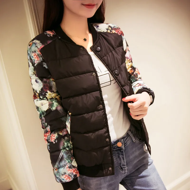 

ZuoLunOuBa Jacket Women Coat Short Paragraph 2019 New Winter Korean Version Self Cultivation Printed Womens Down Jackets S-5XL
