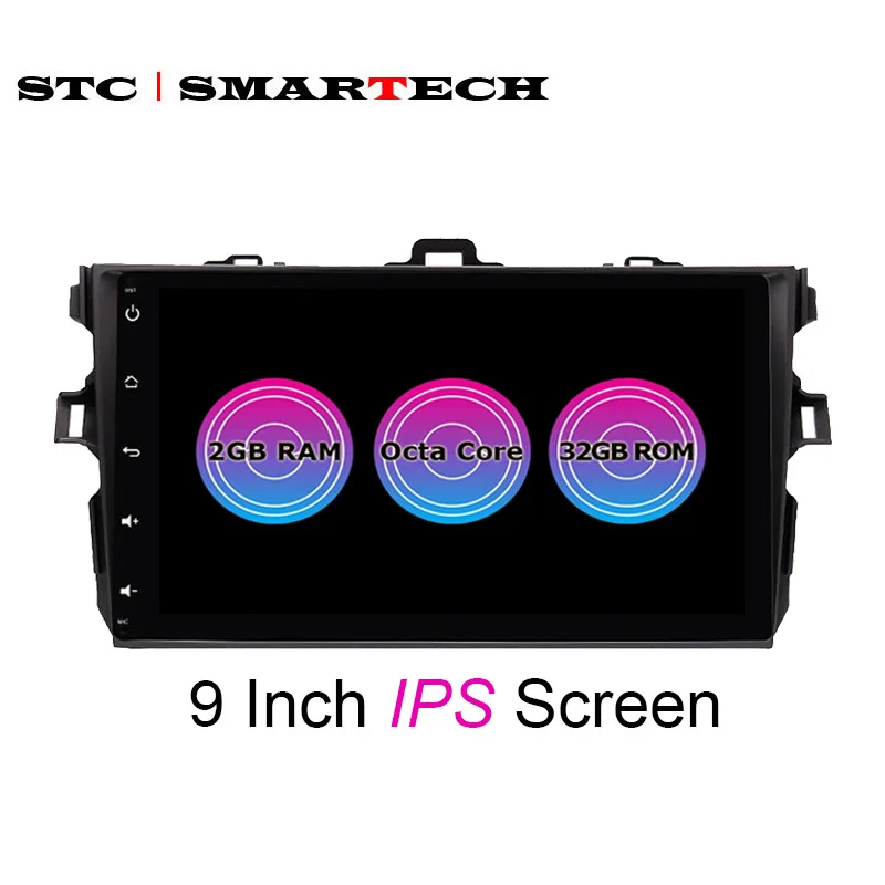 SMARTECH 9 дюймов IPS 2 Din 8 ядер Android ST7851 автомобильный DVD плеер GPS для Toyota Corolla 2007 2008 2009 2010