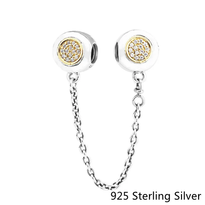 

Circle Safety Chain Charm Authentic 925 Sterling-Silver DIY Beads Wonder Charms Fit Exotic Bracelets for Women Fine Jewelry Gift